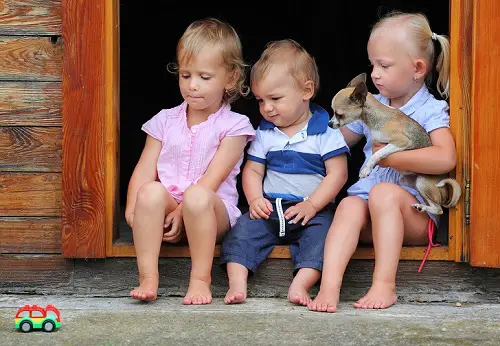 Kids with Dog