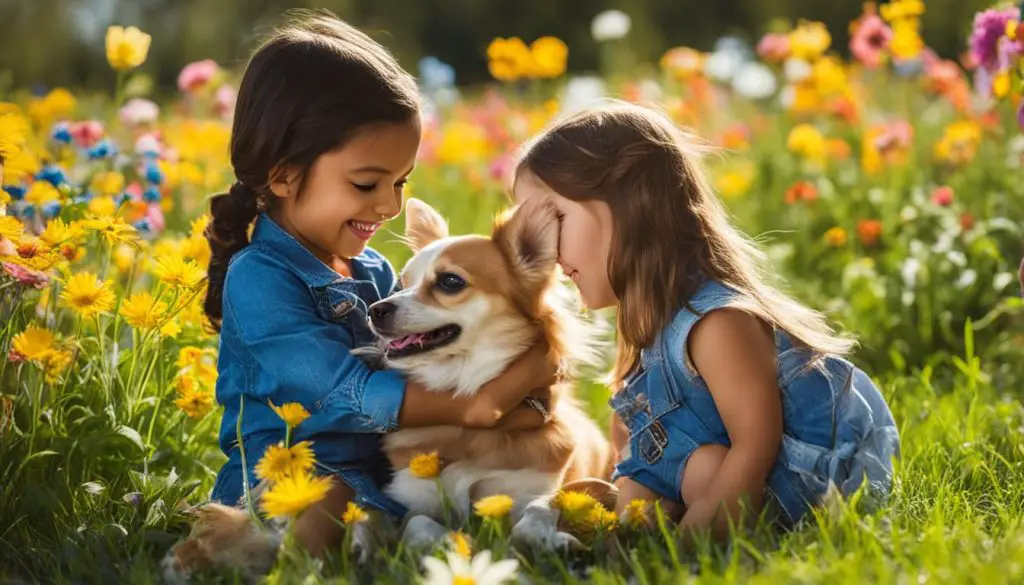 Chihuahua and child positive interaction